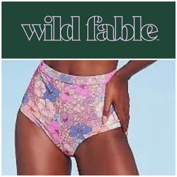 WILD FABLE -🎉HP🎉 NWT -L Sz XS (0-2) High Waisted Cheeky Boy Shorts Bikini Bottom - Picture 1 of 14